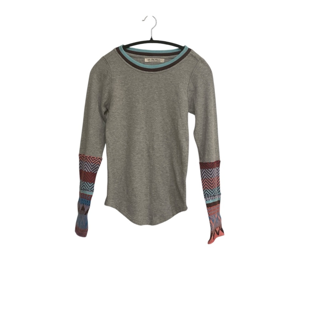 We The Free Gray All in Cuff Thermal Long Sleeve Shirt
